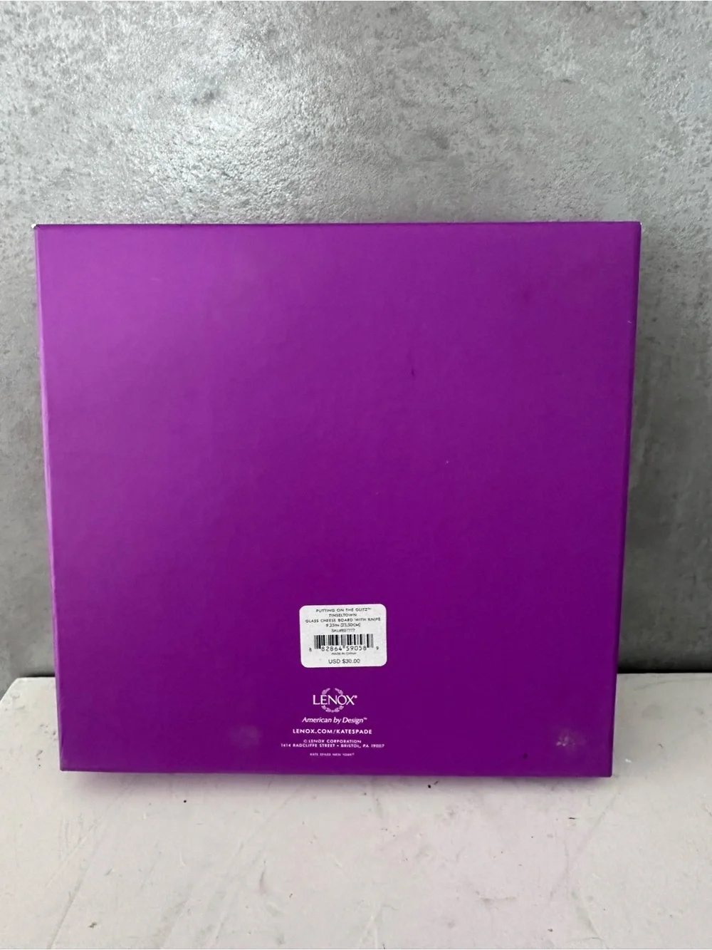 KATE SPADE TINSEL TOWN BAR CHEESE BOARD NO KNIFE NEW